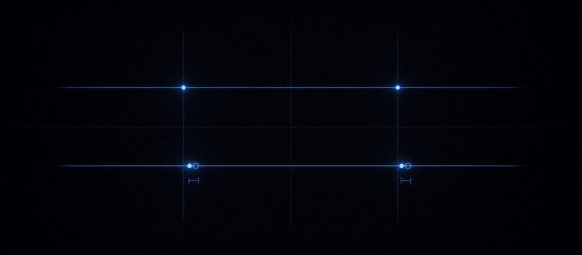 Backbeat marks nudged just past their grid lines with a second copy overlapping, illustrating a clap laid back and layered