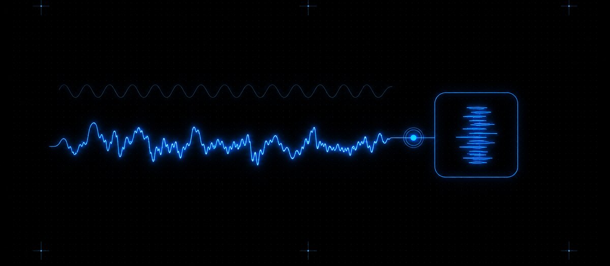A dim dry waveform stopping short while the bright processed waveform enters a capture container