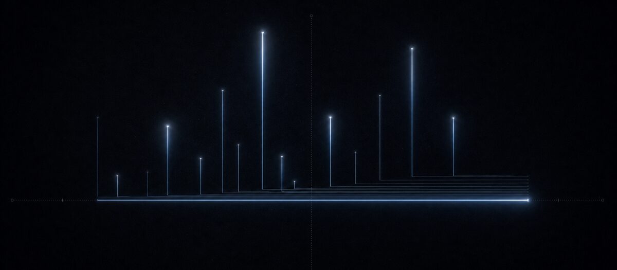 Note marks of varying height and brightness with tails held open by a long bar below, illustrating MIDI velocity and the sustain pedal