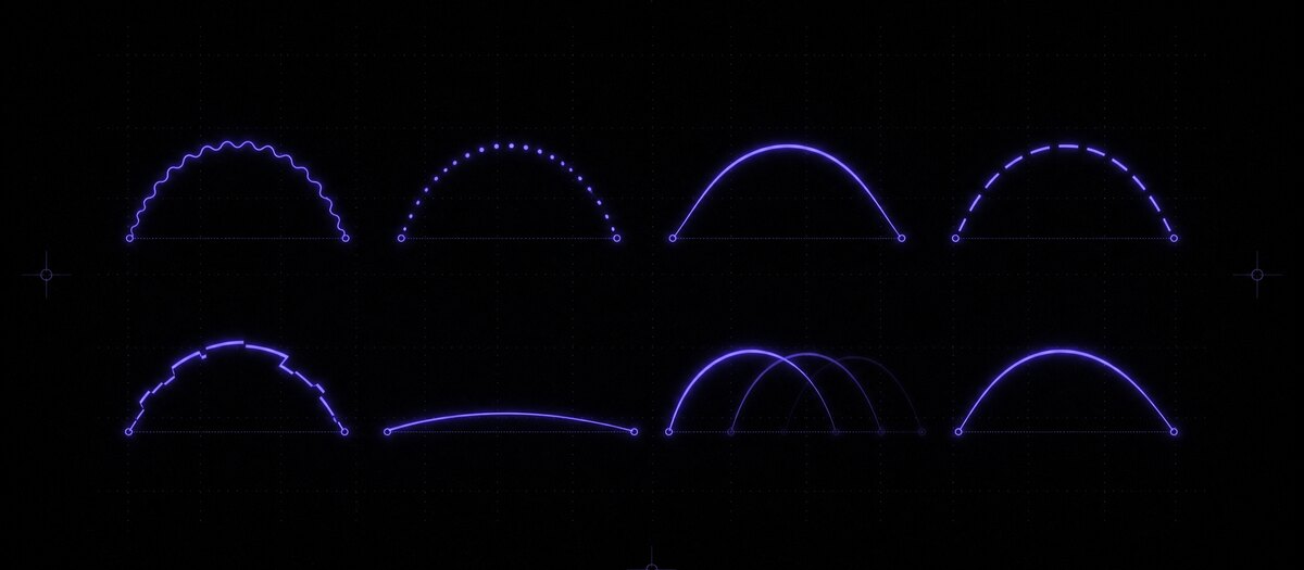 The same arc articulated eight different ways, illustrating the eight sound tools